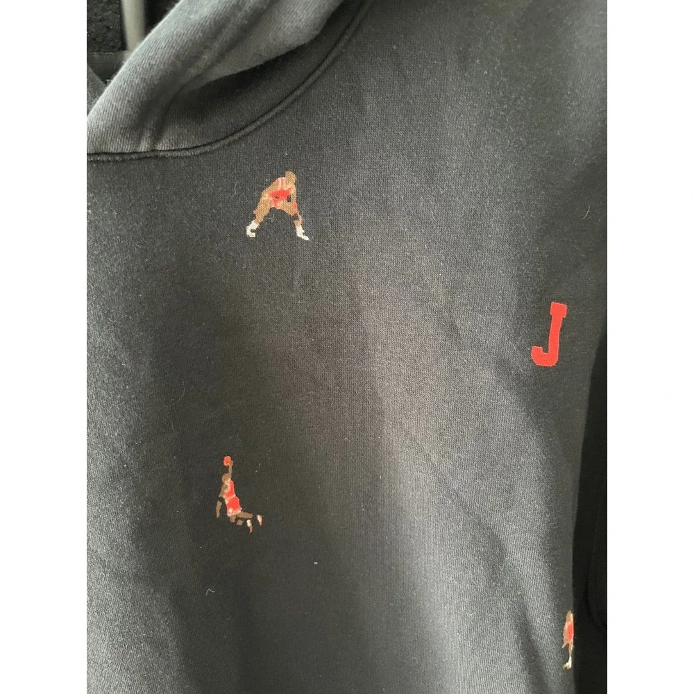 Jordan‎ Essential Hoodie Black Red Basketball Player Print Mens Sweatshirt XL